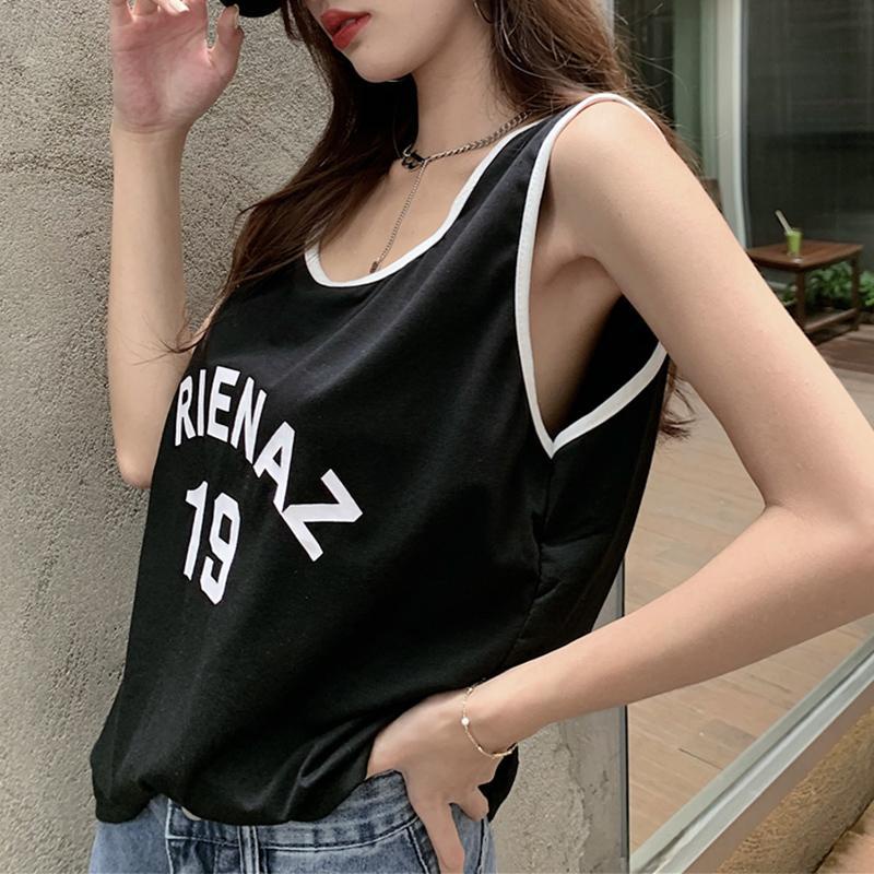 Áo Thun Bóng Rổ Sát Nách Form Rộng Màu Đen Size Lớn Cho Nữ