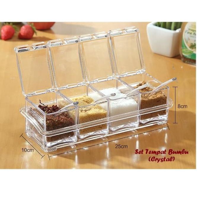 Set 4 Hộp Đựng Gia Vị Trong Suốt Tiện Lợi Cho Nhà Bếp | BigBuy360 - bigbuy360.vn