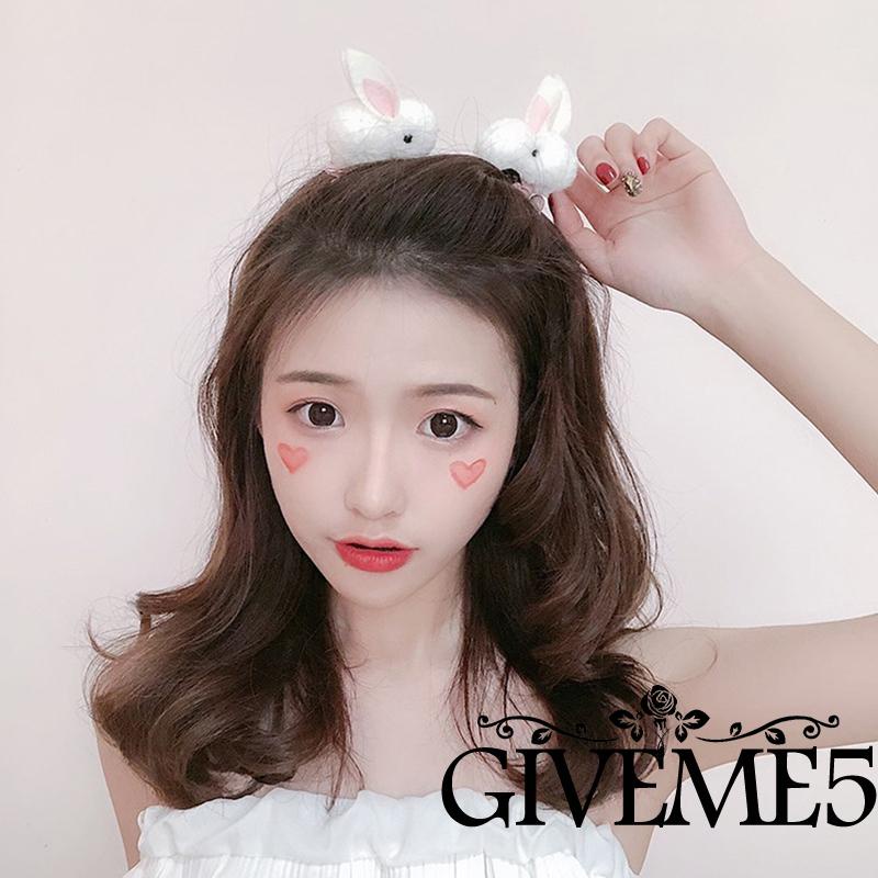 Kẹp tóc hình chú thỏ hoạt họa bằng lông nhung đáng yêu cho bé gái