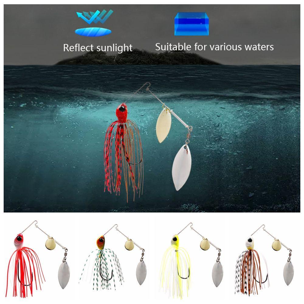 MUVAKO Bộ 2 Mồi Câu Cá Cứng Bằng Kim Loại Xoay Được