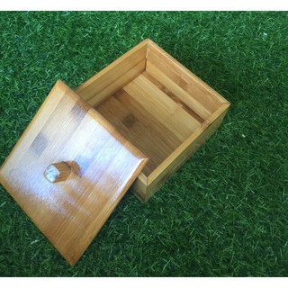 Hộp đựng đồ bằng gỗ Tre/hộp vuông có nắp đựng đồ/Hộp đựng bánh mứt tết