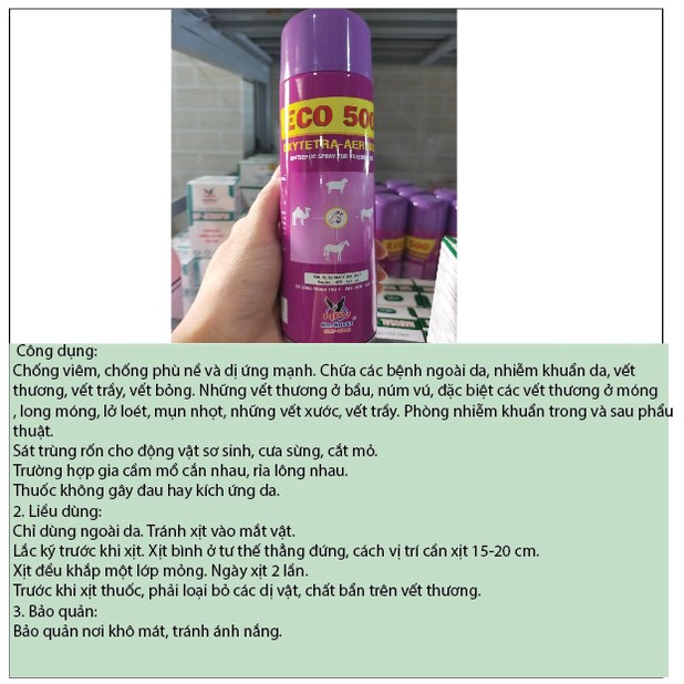 [Giá tốt] ECO 500 200ml đặc biệt xịt viết thương Bổ sung vitamin và dinh dưỡng