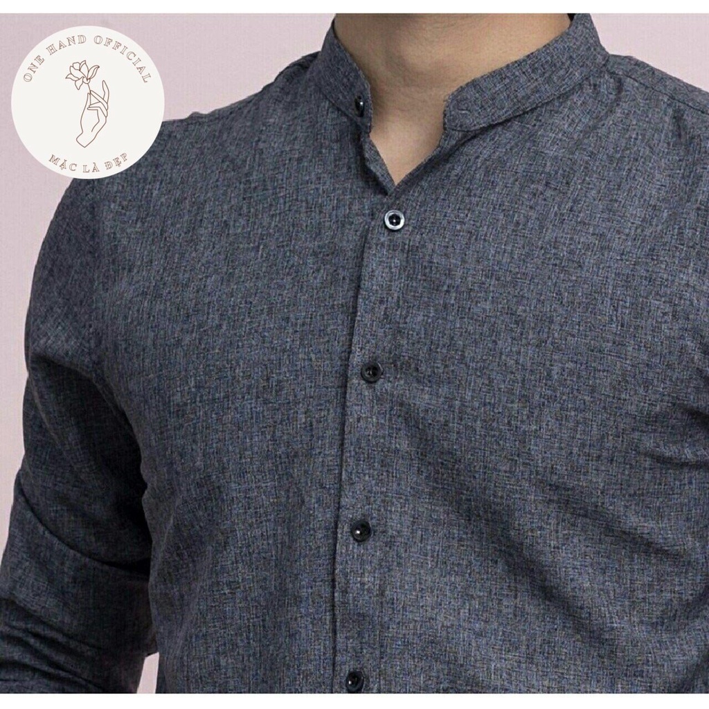 [Hàng VNXK] Áo Sơ Mi Nam Cổ Tàu - Áo Sơ Mi Nam Đẹp - Phong Cách Lịch Lãm - Không Nhăn - Xám Tiêu. P78 | BigBuy360 - bigbuy360.vn