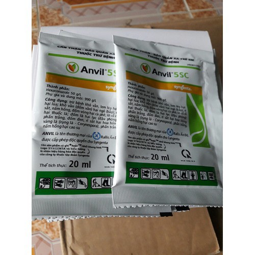 Thuốc trị nấm, đốm đen, rỉ sắt cây trồng - Anvil 5SC 20ml