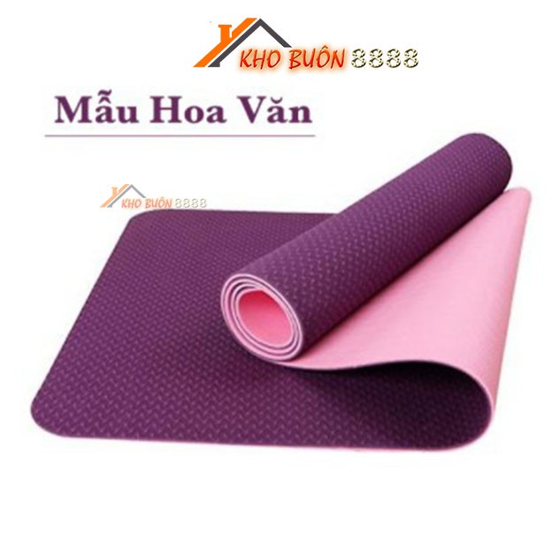 Thảm Yoga 🥉SALE🥉 Thảm định tuyến GYM tpe 2 lớp tặng kèm túi đựng êm mịn kích thước chuẩn 180x50cm bảo vệ cột sống TYOGA