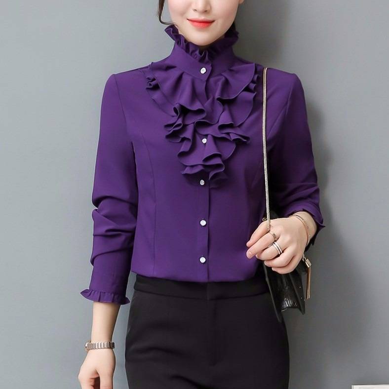 Áo Sơ Mi Nữ Tay Dài Thời Trang Công Sở Phong Cách Hàn Quốc