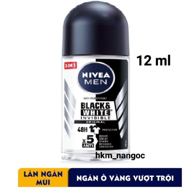 Lăn khử mùi Nivea Black & White 12ml