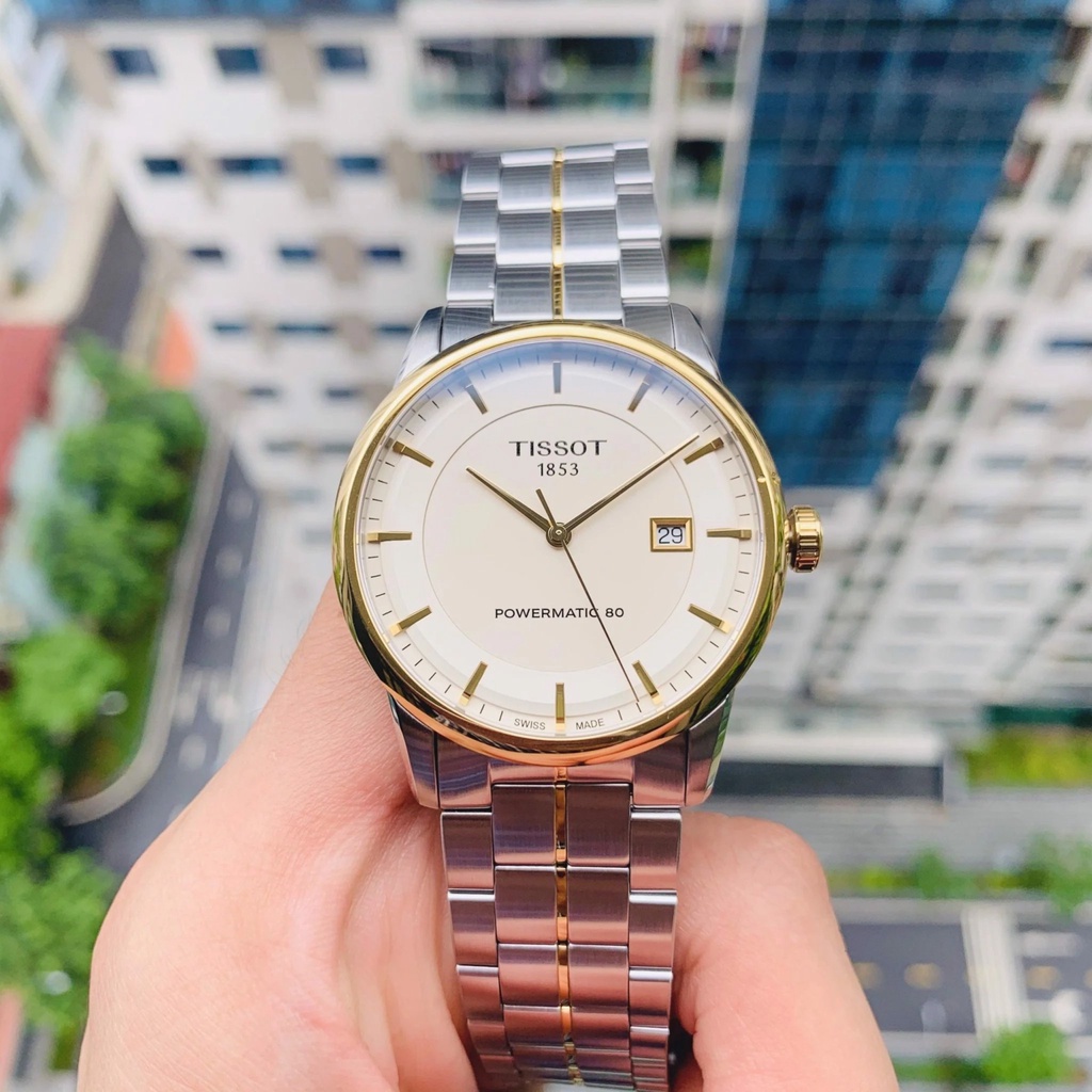 Đồng hồ nam chính hãng Tissot Luxury Powermatic 80 Demi Gold T086.407.22.261.00 - Máy cơ tự động - Kính Sapphire