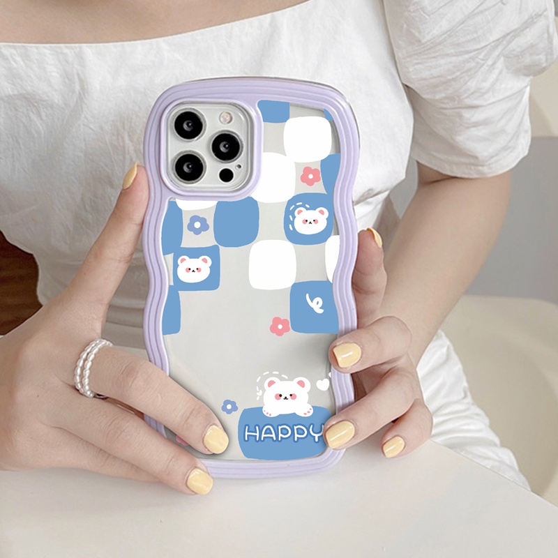 Suntaiho ốp lưng iphone Ốp điện thoại mềm trong suốt in hình gấu thích hợp cho iPhone 11 Pro 13 12 Pro Max X XS Max XR 7 8 Plus