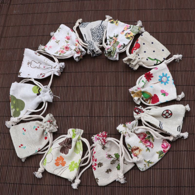 1 Túi Dây Rút Cotton Đựng Quà Tặng / Trang Sức Tiện Dụng