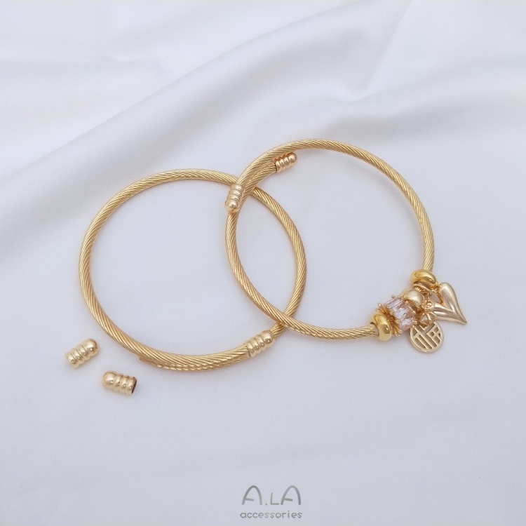 Cuộn Dây Thép Co Giãn 14K Màu Vàng Đồng Dùng Để Làm Vòng Tay/Dây Chuyền diy