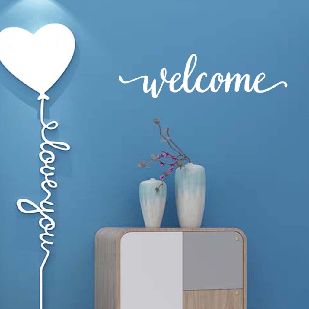 Sticker Dán Tường Họa Tiết Chữ Welcome Dễ Thương Bắt Mắt