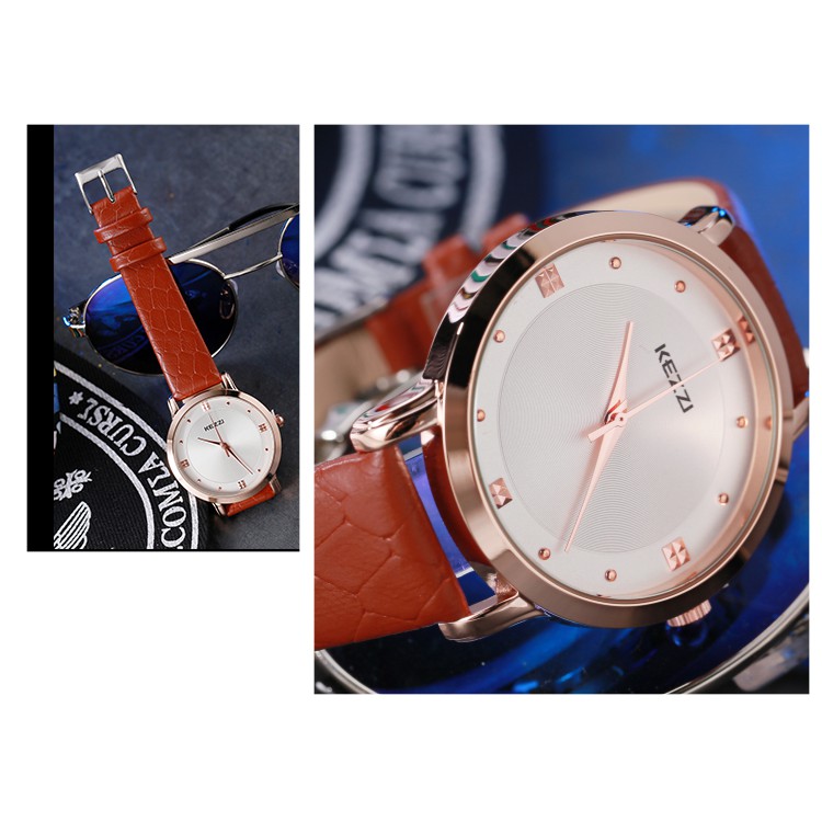 Đồng hồ nam KEZZI dây da cao cấp phong độ lịch lãm phong cách Hàn Quốc WH-K1208