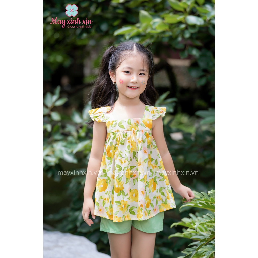 Bộ hè bé gái thiết kế- Set đồ bé gái - bộ đồ hè bé gái mặc nhà - Set Sun Iris