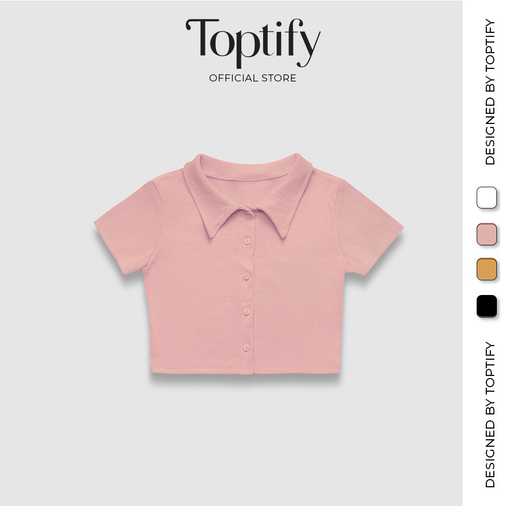 Áo croptop nữ body cổ sơ mi ngắn tay TOPTIFY form basic By The Sun Top AC11