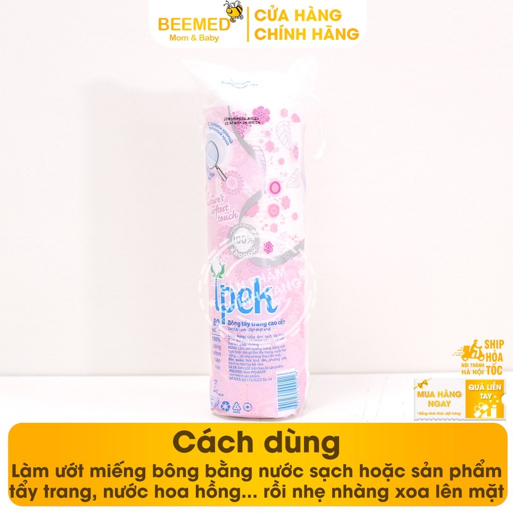 Bông Tẩy Trang Ipek - Giúp tẩy sạch lớp trang điểm, bụi bẩn từ 100% bông cotton tự nhiên an toàn - Nhập Khẩu Thổ Nhĩ Kỳ