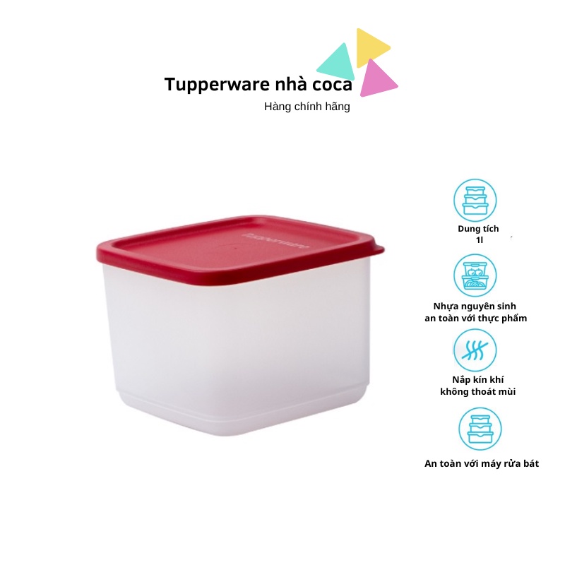 Hộp bảo quản thực phẩm Tupperware 1L thân trong nhìn thấy đồ bên trong, 1.8l  hàng chính hãng, bảo hành trọn đời