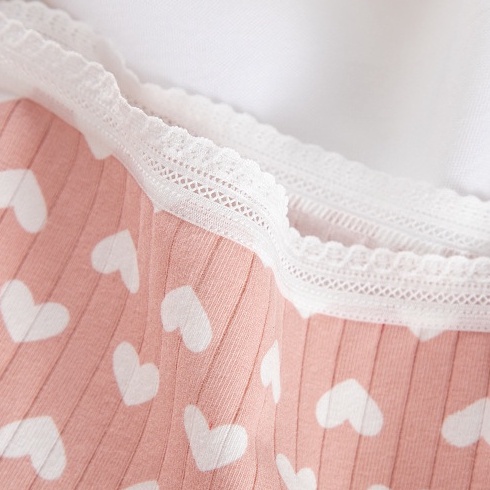 Quần lót nữ Cotton họa tiết trái tim dễ thương kẻ gân tăm co dãn kháng khuẩn KIMCHIBIKINI QL004