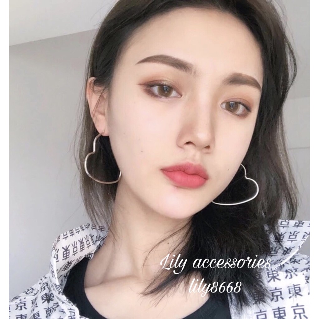 Heart earrings khuyên tai trái tim phong cách