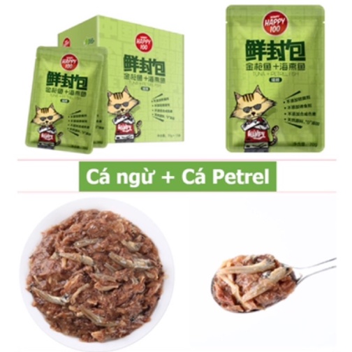 Pate Cho Mèo Wanpy Happy 100 COMBO 12 Gói 80g Pate Mèo 7 Vị Hấp Dẫn_Titipets