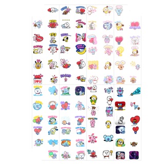 Sticker BTS sticker kpop hình chibi mẫu ngẫu nhiên có đề can bóc dán