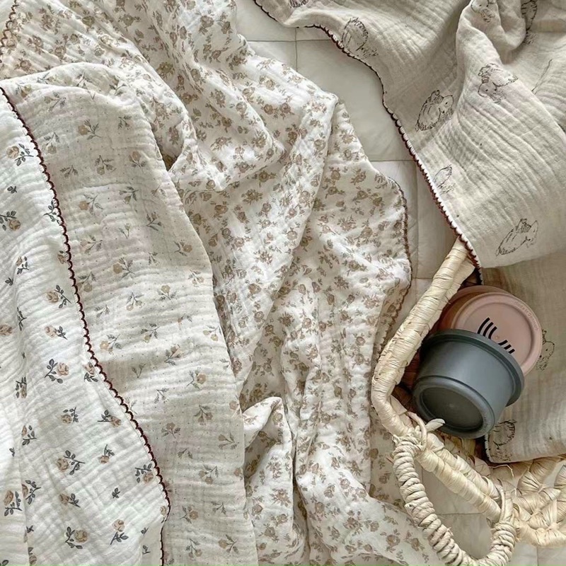 Chăn cotton sợi tre hoa nhí cho trẻ em SHOP vũ thị thơm