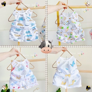 Bộ ba lỗ cotton giấy cho bé