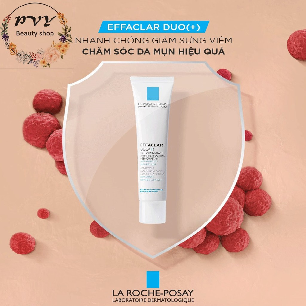 Kem Dưỡng Giảm Mụn, Ngừa Thâm, Thông Thoáng Lỗ Chân Lông La Roche-Posay Effaclar Duo+ 40ml #Pvy Beauty