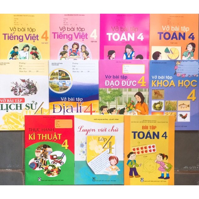 [Trọn bộ] Bộ sách giáo khoa lớp 4 + Sách vở bài tập lớp 4 (19 quyển)