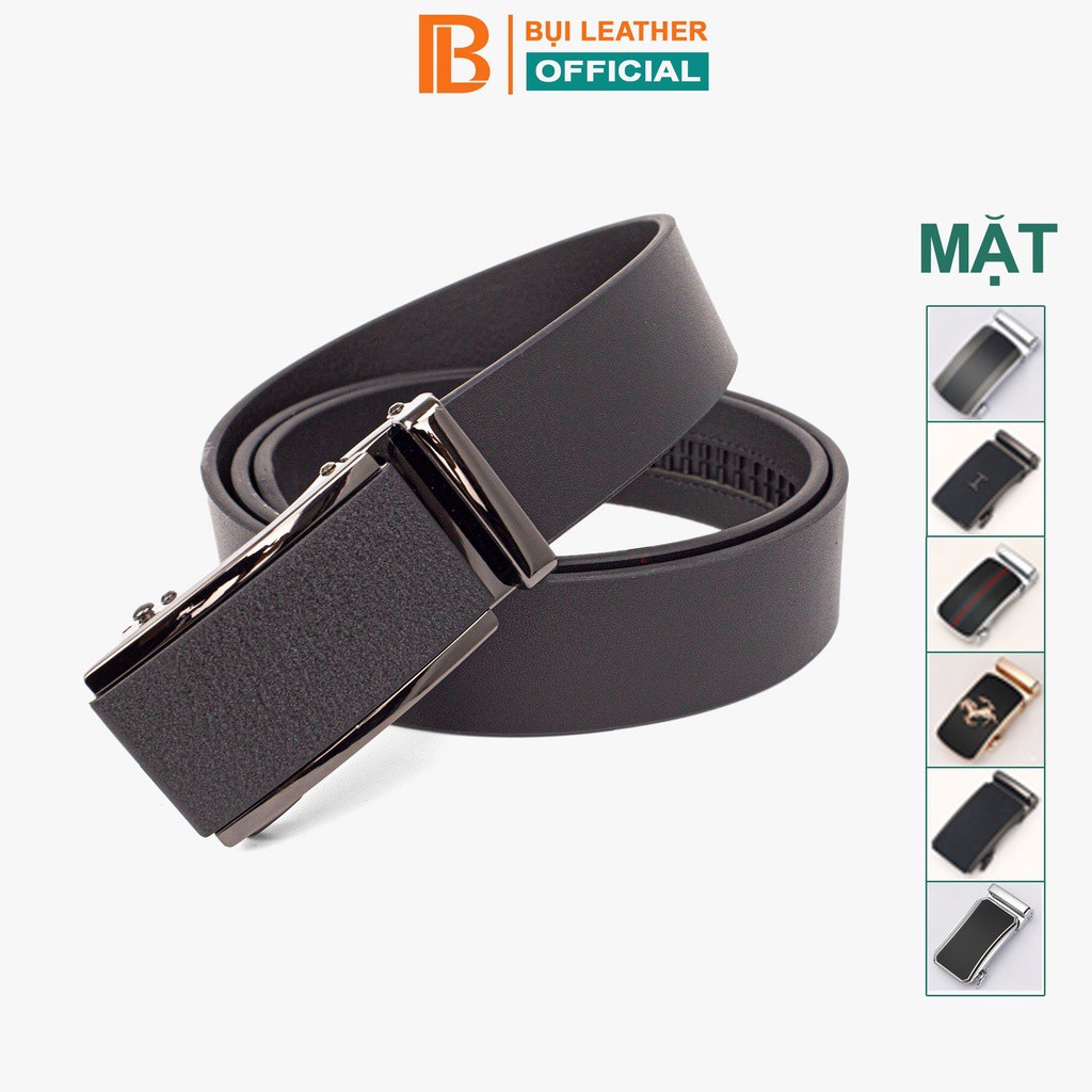 Thắt lưng nam da bò nguyên tấm L110 màu đen khoá tự động nhiều mặt lựa chọn Bụi leather bảo hành 12 tháng - Hàng nhập kh