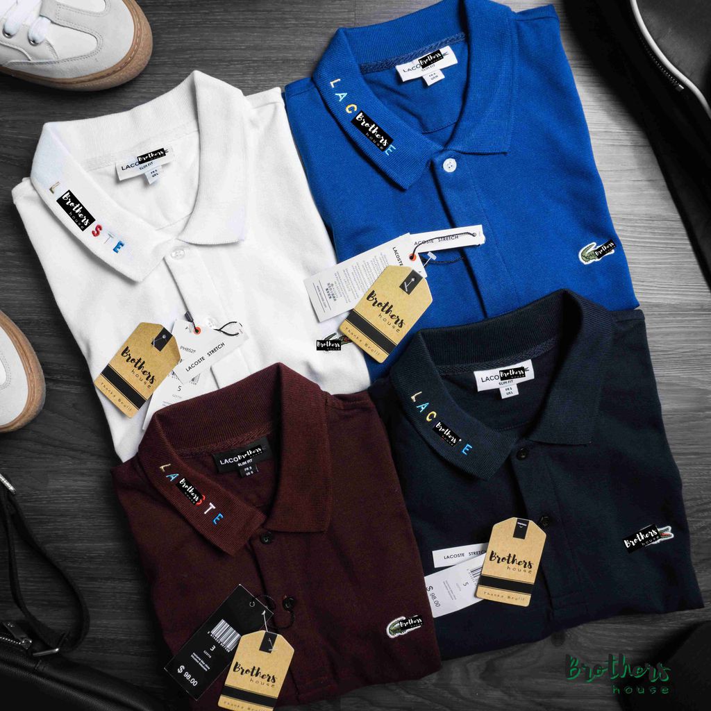 |Chuẩn hãng| Áo polo nam Lacoste cổ viền chữ bao chuẩn bao ngon
