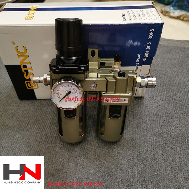 Lọc khí nén ren 21mm  cim 4000 và khớp nối inox