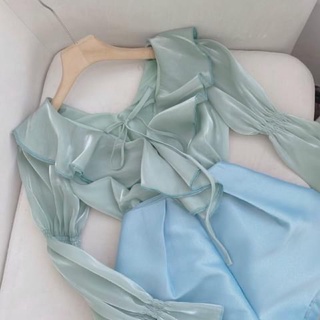 SET ÁO VOAN XANH BÈO  + SHORT