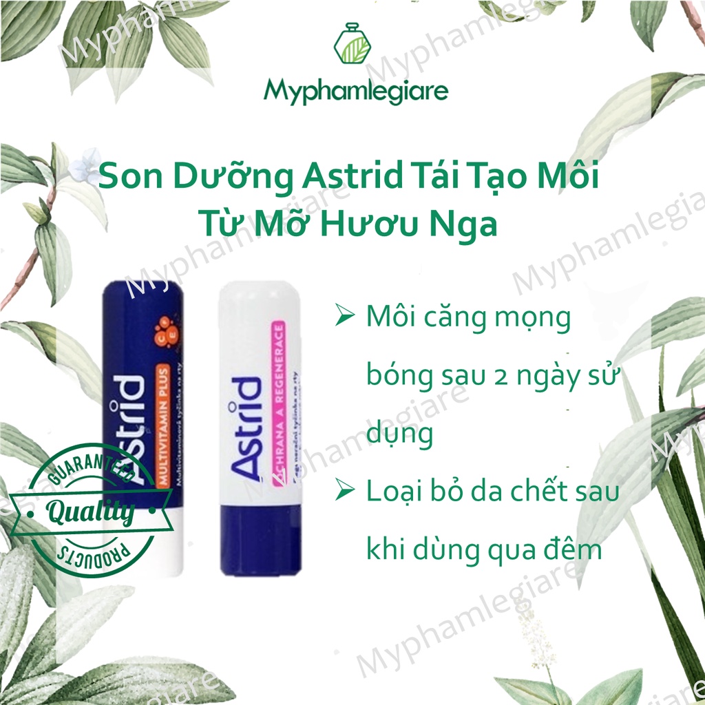 Son mỡ hươu Astrid Full size. Giữ ẩm, dưỡng mềm, mịn môi.