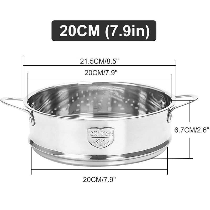 Khay Hấp Thức Ăn Bằng Thép Không Gỉ Dày 20cm