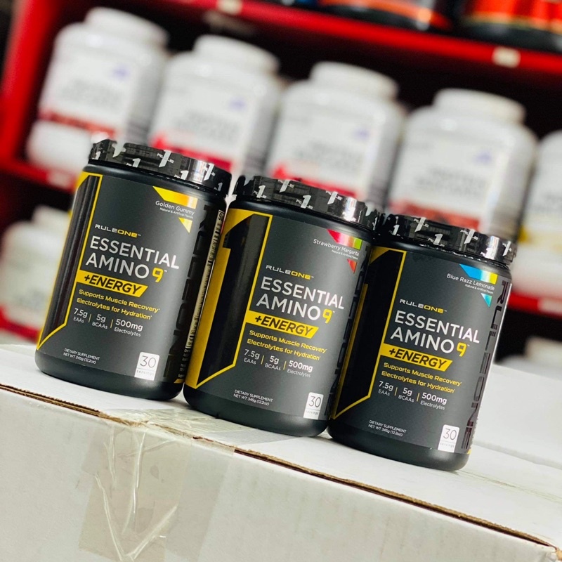 Phục Hồi Cơ, Chống Mất Cơ, Chống Nhức Mỏi Cơ, Phát Triển Cơ Bắp Rule 1 Essential Amino 9 EAA + Energy