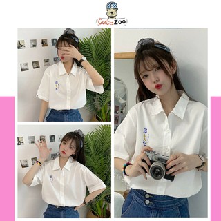 Áo sơ mi nữ tay ngắn màu trắng in cầu vồng unisex nam nữ cá tính - CUTEZOO