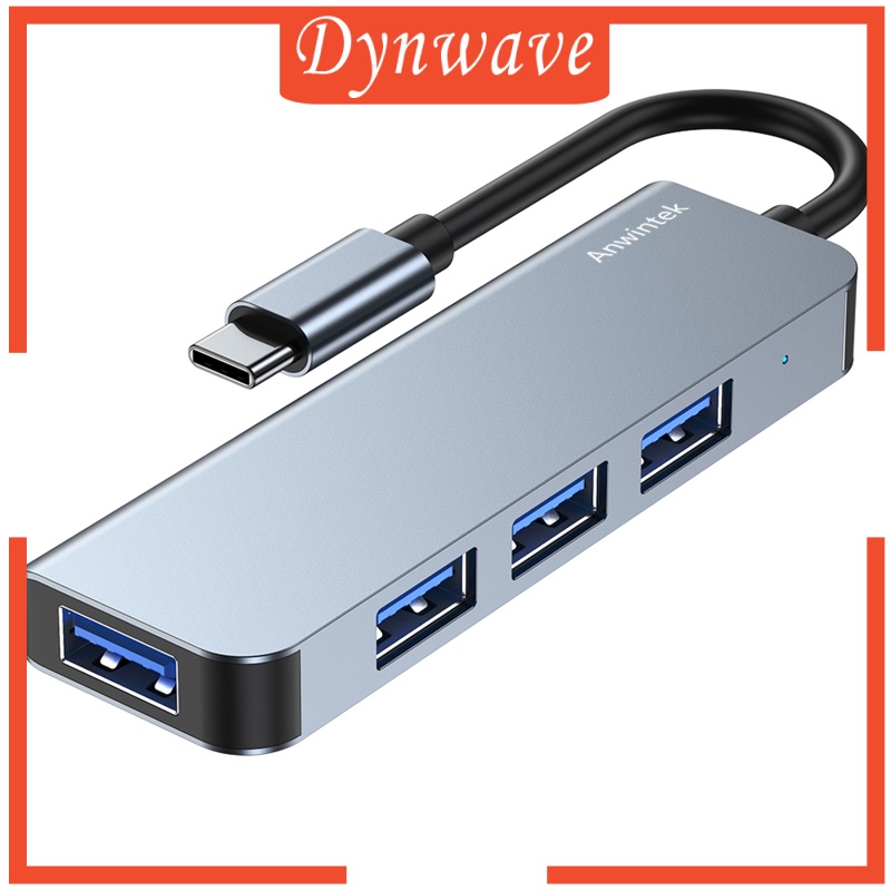 [DYNWAVE] USB-C Type C to USB 3.0 USB 2.0 4 Port Hub Adapter Splitter Expansion Silver