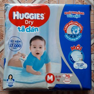 Tã dán huggies size M76 L68 Xl62 Xxl56 mẫu mới