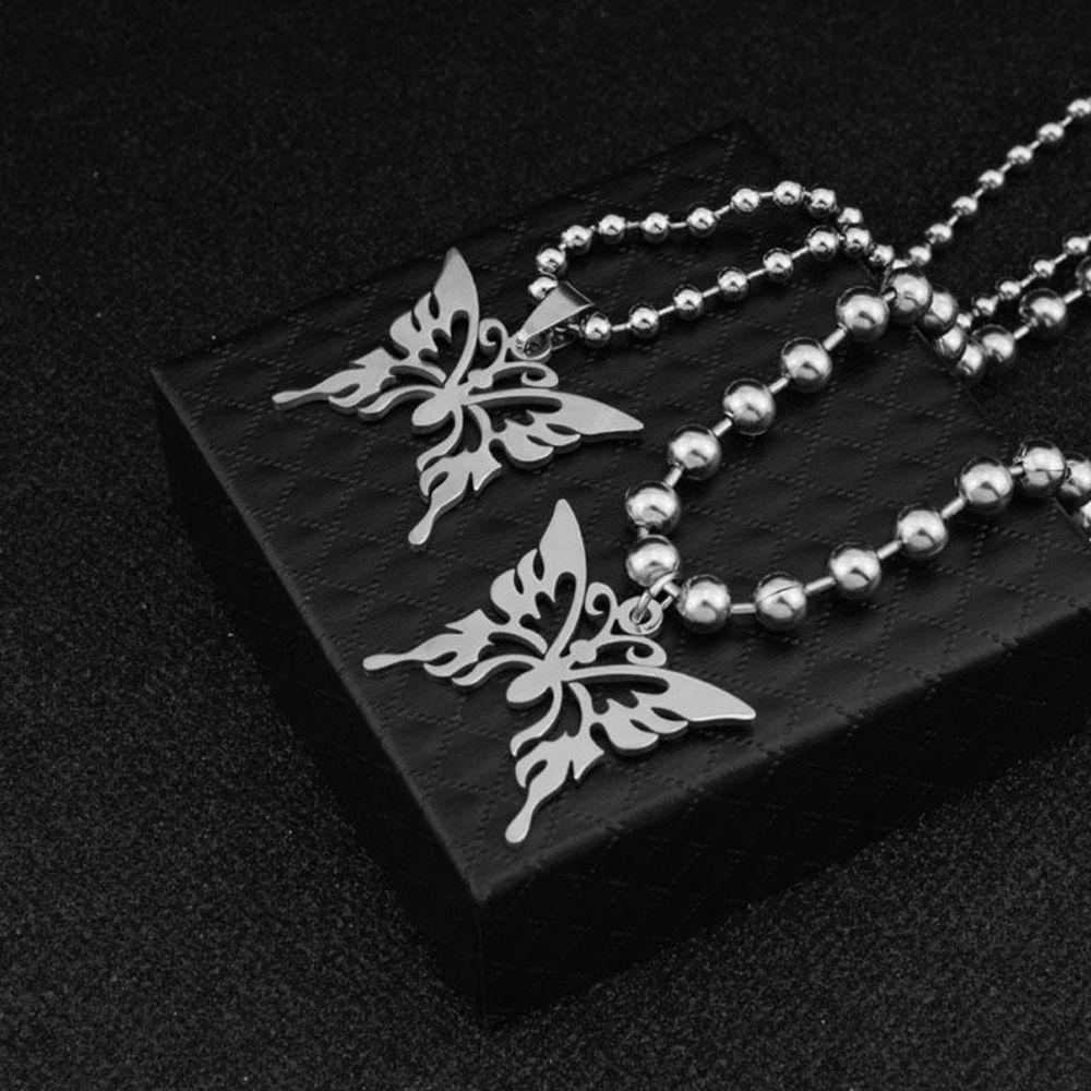 SUMU Vòng cổ Mặt Hình Bướm Bằng Thép Không Gỉ Phong Cách Boho