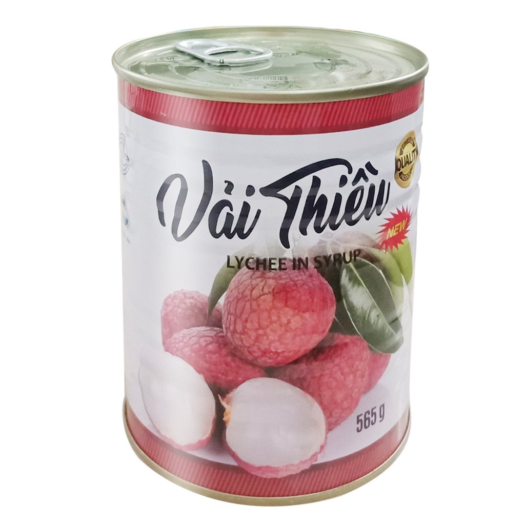 Vải thiều ngâm FC lon 565g. Hàng công ty có sẵn giao ngay