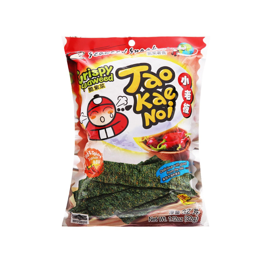 Snack rong biển giòn vị cay Tao Kae Noi gói 32g