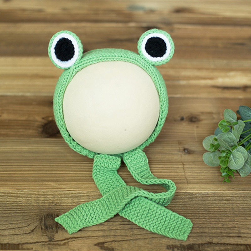 Mũ Dệt Kim Hình Ếch Dễ Thương Làm Phụ Kiện Chụp Ảnh Cho Bé Sơ Sinh