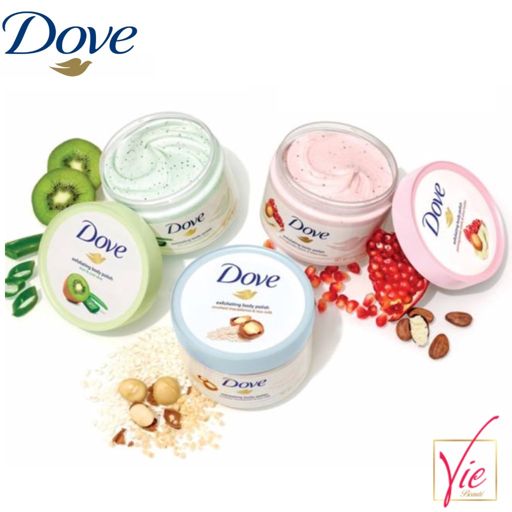 Tẩy Tế Bào Chết Dove Exfoliating Body Polish Scrub tẩy da chết, dưỡng ẩm toàn thân 298g