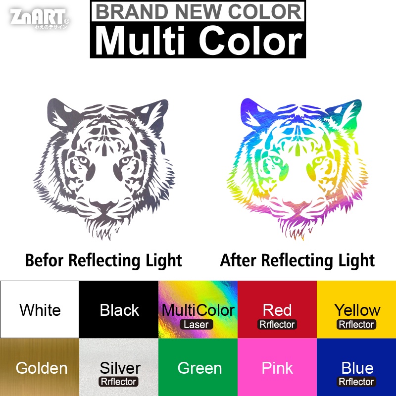 Miếng Dán Trang Trí Cửa Sổ Xe Hơi Hình Đầu Hổ Bằng Vinyl