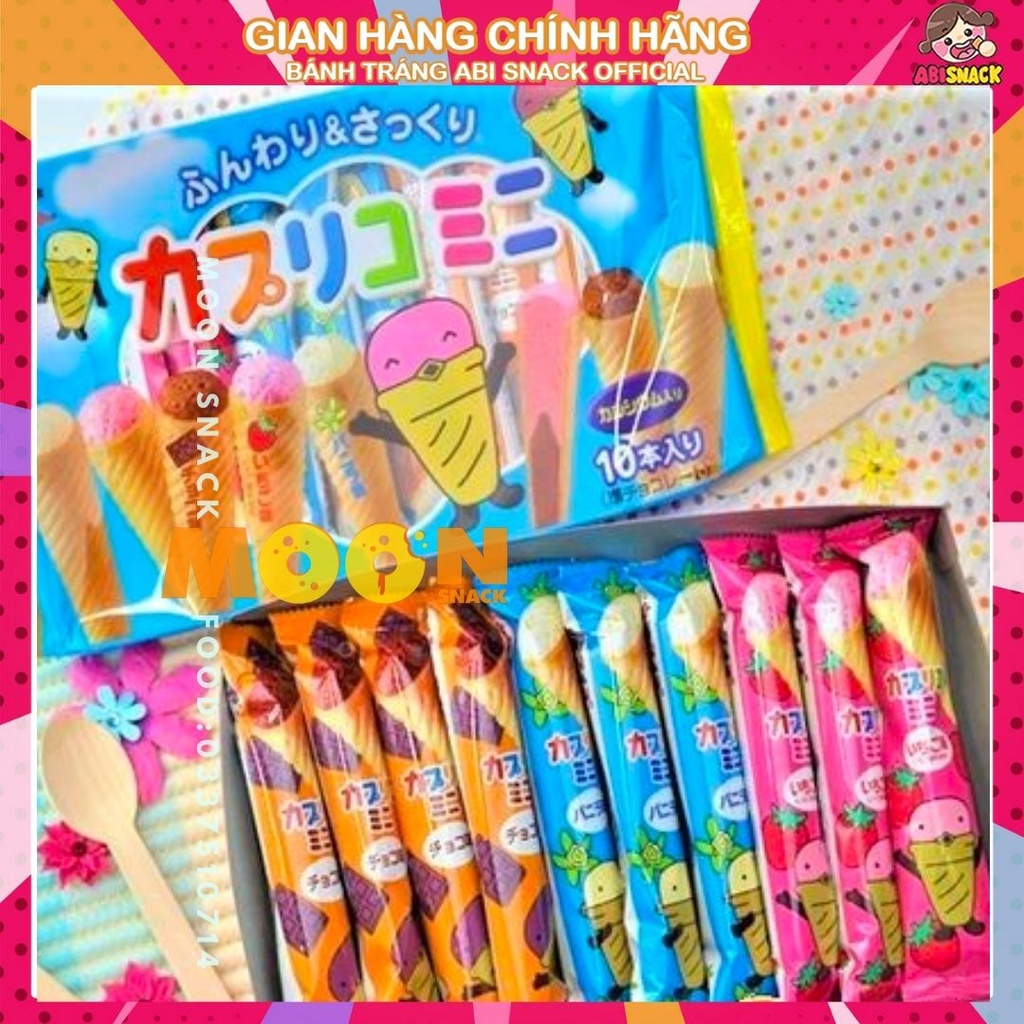 Bánh Kem Ốc Quế bánh quy ngọt GLICO CAPLICO Chính Hãng Nhật Bản Gói 10 chiếc