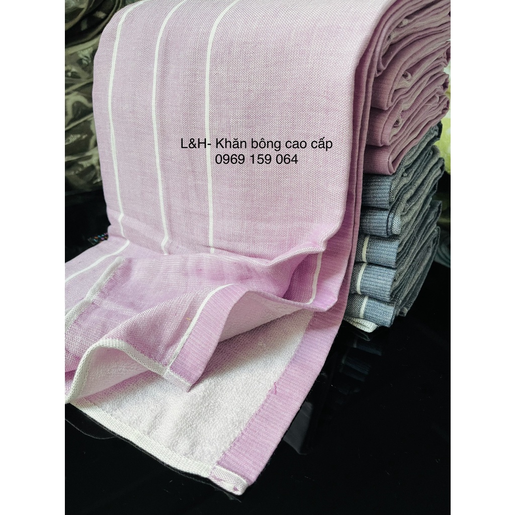 Khăn tắm cotton quấn em bé sơ sinh KT 60x120, nặng 200g