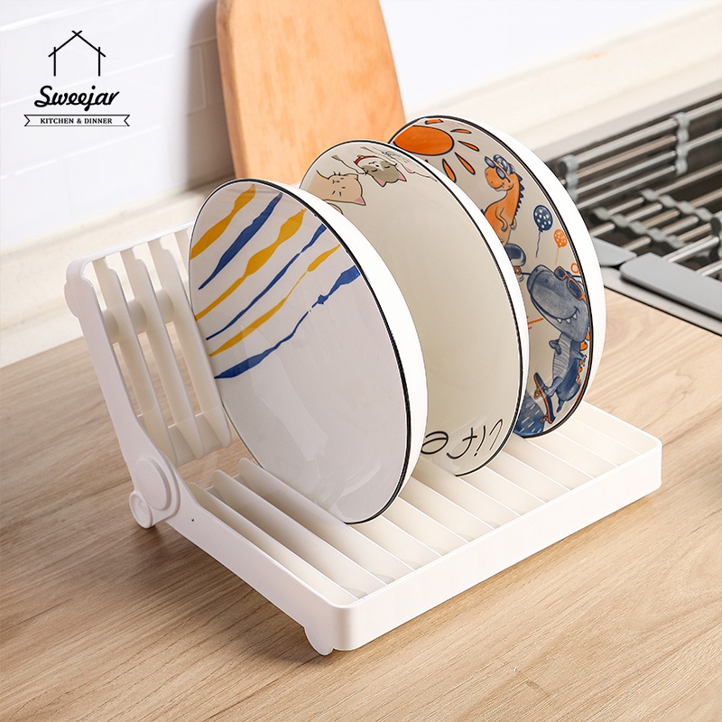 Sweejar Giá Đỡ Hong Khô Chén Dĩa Bằng PP Có Thể Gấp Gọn Tiện Dụng