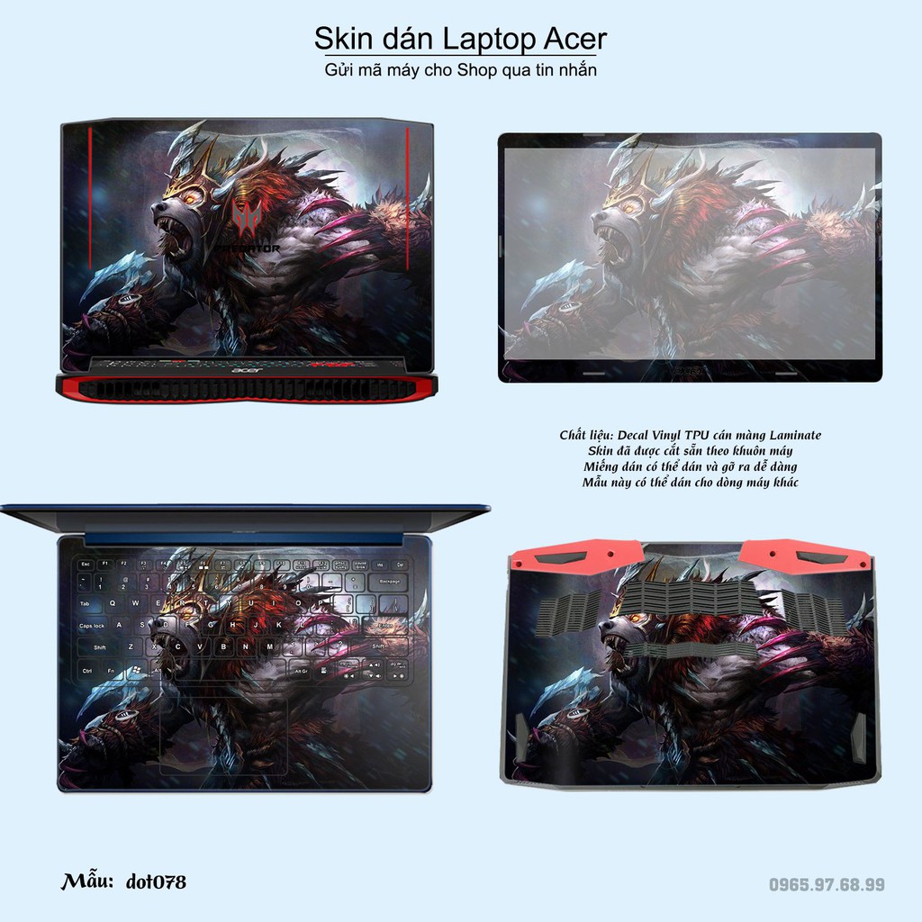 Skin dán Laptop Acer in hình Dota 2 nhiều mẫu 13 (inbox mã máy cho Shop)