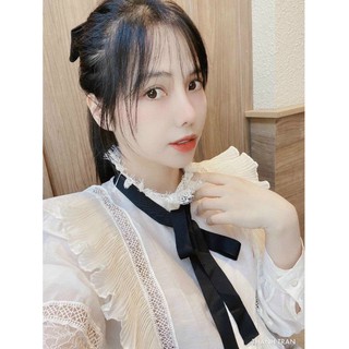 [ Hàng VN ảnh thật + clip] Áo sơ mi dập ly phối bèo ngực